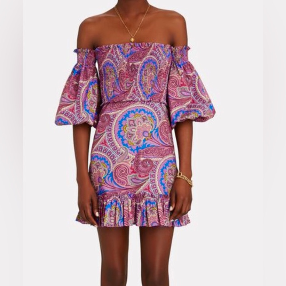 Worn Once Alexis Alona Smocked Off the Shoulder Dress